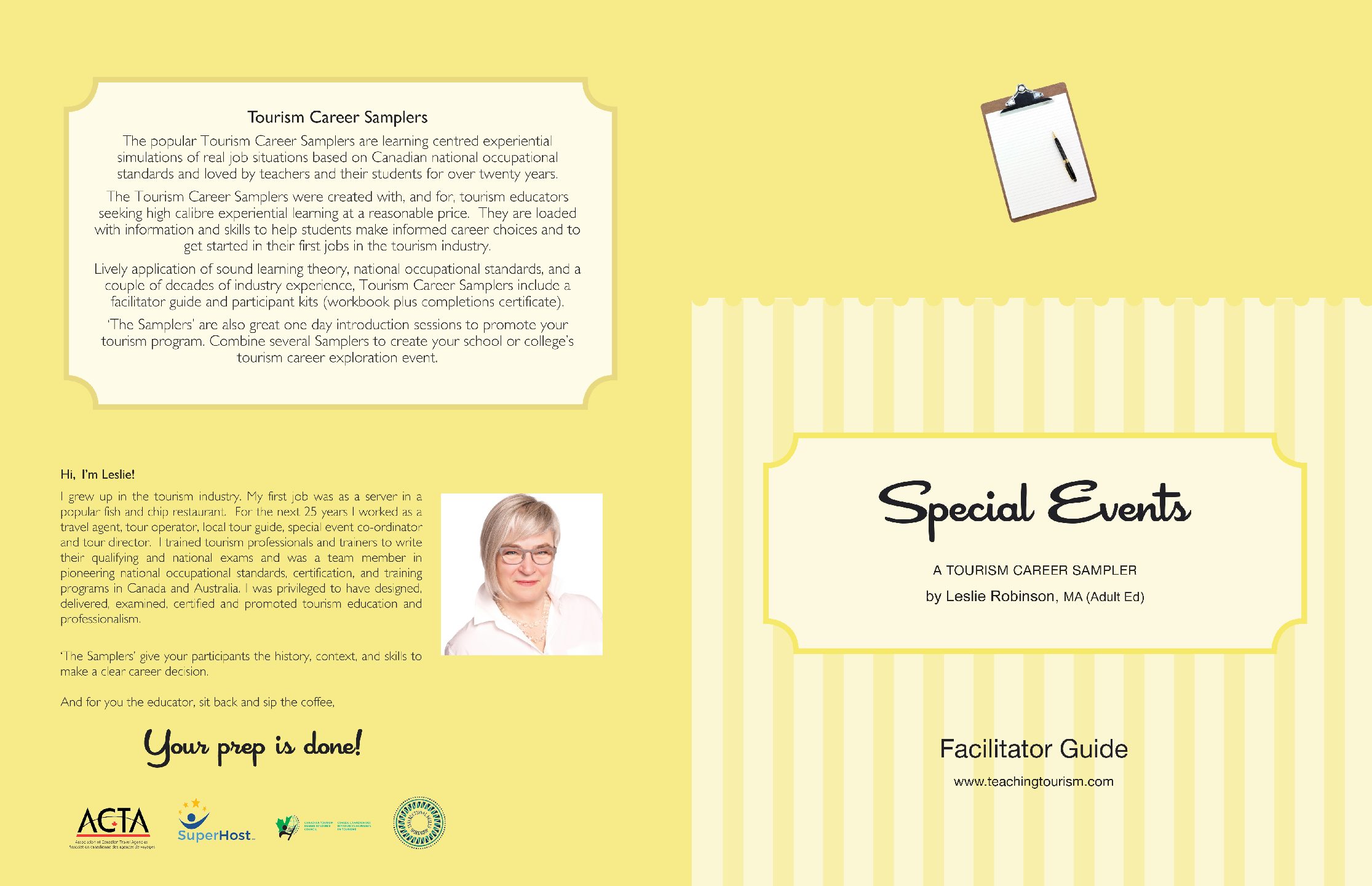 Special Events Coordinator Facilitator Guide and Workbook